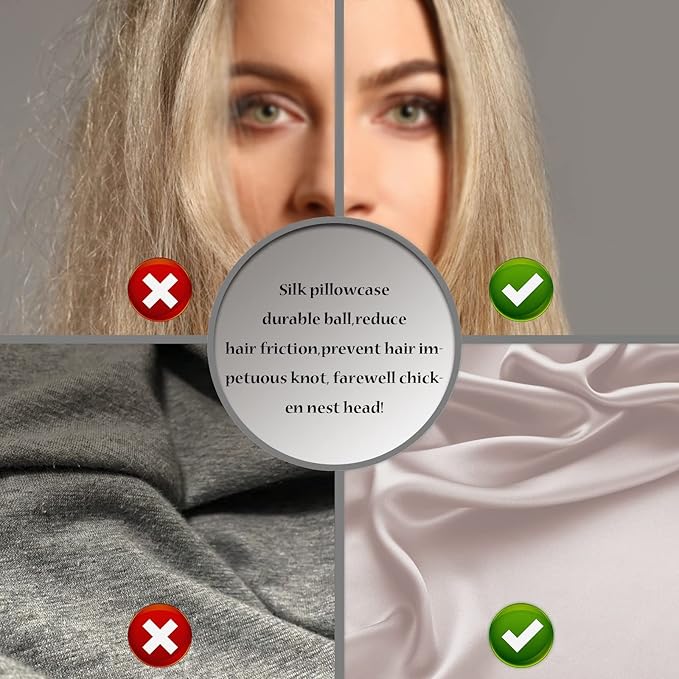 Silk Pillowcase for Hair and Skin,Soft,Breathable and Sliky 100% Silk Pillowcases King Set of 2,Both Sides Natural Mulberry Silk Pillow Cases with Hidden Zipper(King Size 20"X 36",2pcs)