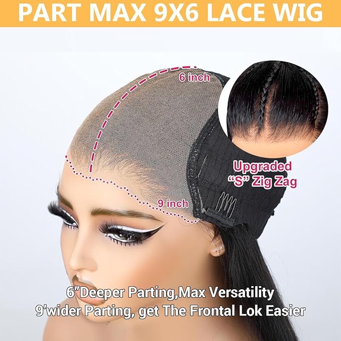 250% Pre Braided Wig Glueless Wigs Human Hair Pre Plucked Pre Cut for Women 9x6 Silky Straight HD Lace Front Wigs Human Hair Pre Everything Glueless Pre Plucked Bleached Knots Lace Front Wig