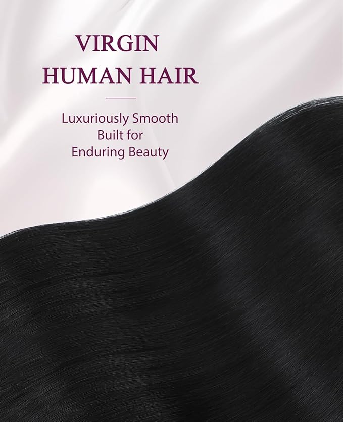 Pinkpearl Invisible Tape in Hair Extensions Human Hair, 20pcs 14inch 40g #1B Natural Black Injection Tape in Extensions Real Remy Straight Seamless Silky Human Hair Injected