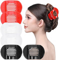 RC ROCHE 6 Pcs Flat Claw Hair Clips for Women Thick Hair French Round Duckbill Square Secure Strong Hold Grip Clamps Barrettes Curved No Slip No Crease Plastic Styling Cute, Medium Holiday Special
