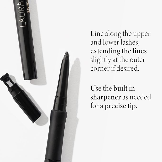 LAURA GELLER NEW YORK INKcredible Gel Eyeliner - Blackbird - Waterproof Smudge-proof Eyeliner Pencil - Built in Sharpener