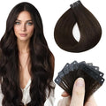 Full Shine Tape in Hair Extensions Color 2 Dark Brown 20PCS Tape Extensions Human Hair 50G 22INCH Invisible Seamless Skin Weft for Women Soft Remy Hair Extensions No Glue No Clips