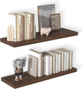 12 Inch Deep Floating Shelves for Wall 2 Pack Floating Shelves Large Storage Space Wall Mount Shelf for Living Room Kitchen Bathroom 36" W x 12" D x 1.2" H Rustic Brown