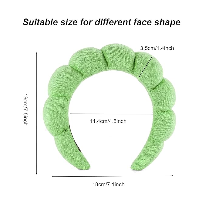 Spa Headbands for Washing Face Makeup Skin Care Headband Women Bubble Facial Beauty Headbands Puffy Shower Towel Band Hair Headband