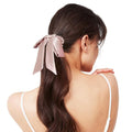 1 Piece Silk Bow Scrunchies for Hair-100% Pure Mulberry 22 Momme Silk Hair Tie, Elastic Ponytail Holder, Elegant Soft Bow Hair Ties Band for Women Hair Care, Multiple Colours (PINK)