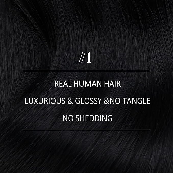 YoungSee Weft Hair Extensions Black Straight Human Hair Weft Extensions Jet Black Sew in Hair Extensions Real Human Hair for Natural Look 12Inch 70G