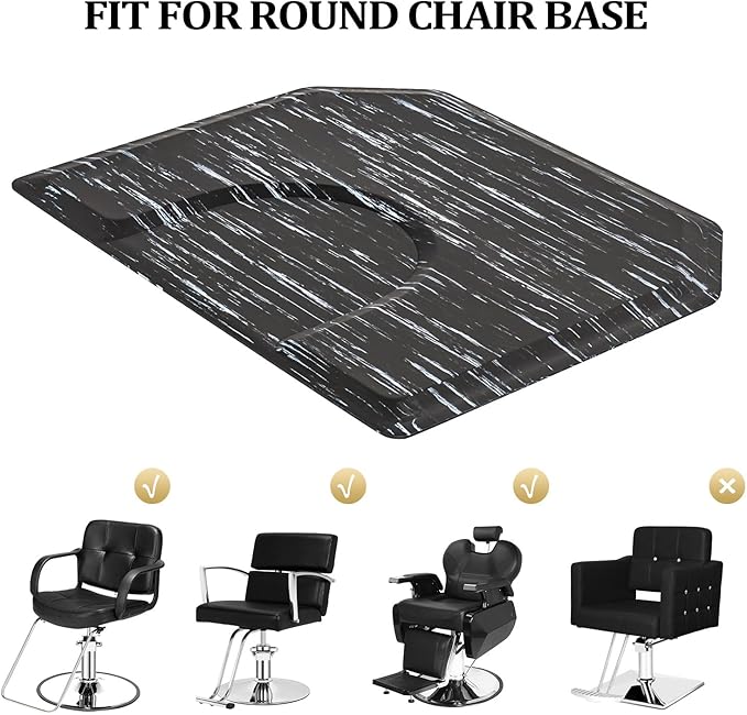 4 ft. x 5 ft. Salon Mat Anti Fatigue for Hairstylist Standing, Thick Barber Floor Mats Under Salon Chair, Hair Mat Hairdressing Barbershop Beuaty Spa Equipment