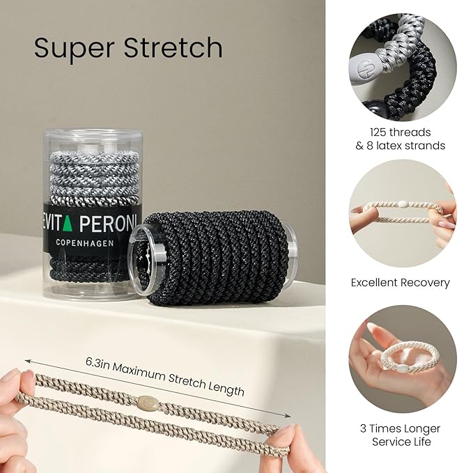 EVITA PERONI 12 Pcs Hair Ties, High Elastic Ponytail Holders, Hair Ties No Damage for Thick Curly Hair Women Men (Ocean Blue)