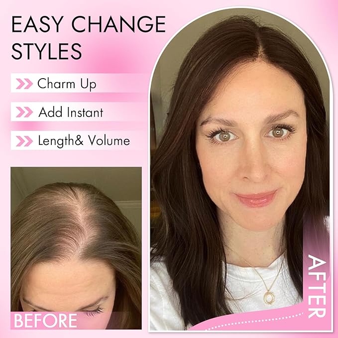 Isaic 24 Inch Synthetic Hair Topper for Women 360° Clip-in with Adjustable Band, Layered Hairpiece for Thinning Hair Adds Volume & Natural Coverage(Balayage Dark Brown to Chestnut)