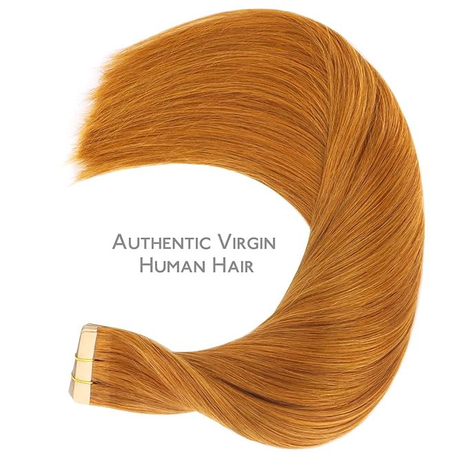 WENNALIFE Tape in Hair Extensions Human Hair, 20pcs 30g 10 inch Auburn Ginger Remy Hair Extensions Straight Human Hair Tape in Extensions Skin Weft Tape Extensions Human Hair