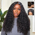 7x6 Burmese Curly Glueless Wigs Human Hair Pre Plucked Pre Cut 250% Density Drawstring Wig Human Hair 7x6 HD Lace Front Wigs Human Hair for Black Women Wear and Go Glueless Wig Natural Color 30inch