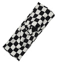 Soft Stretchy Headband, 3-in-1 Versatile Twist Style, One-Piece (Ready, Set, Race! Black and White Checkered, Child)