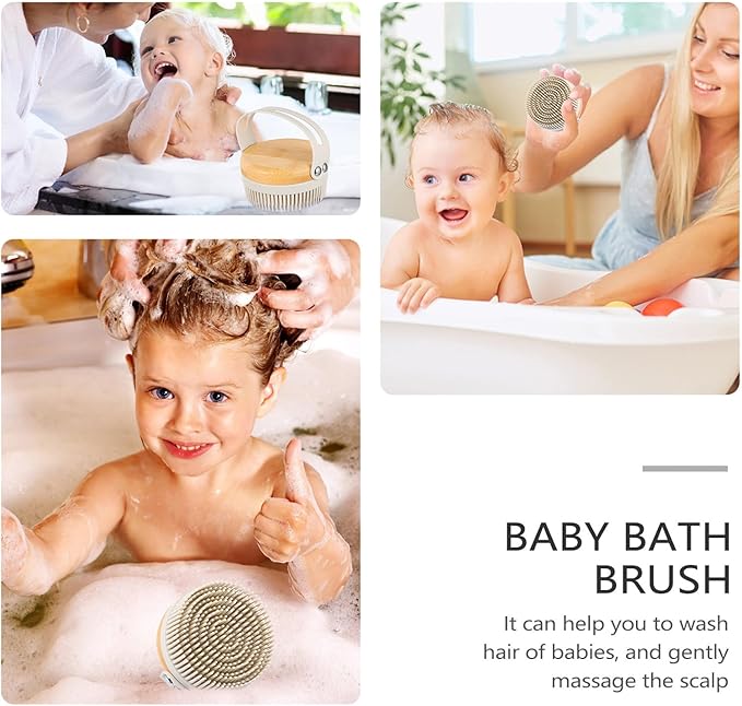 Eco-Friendly Body Brush Silicone Bath Scrubber for Gentle Scalp Massage and Deep Cleaning Shower Brush Gray
