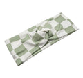 Soft Stretchy Headband, 3-in-1 Versatile Twist Style, One-Piece (Sage Green Checkered, Adult)