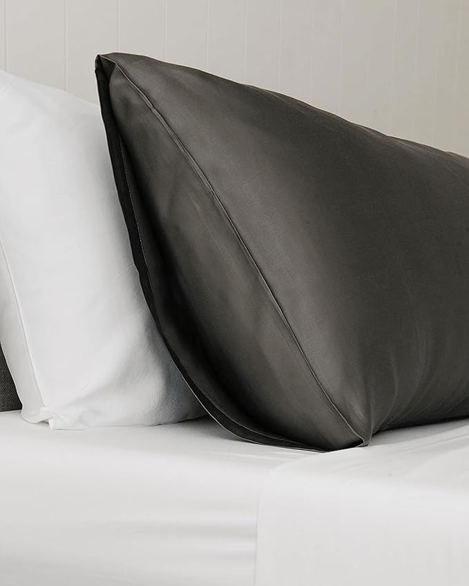 Cozy Earth Standard Pillowcases Set of 2 - Made of 100% Viscose from Bamboo, Ultra-Soft & Luxury, Woven from Naturally Breathable & Lightweight Fabric - Charcoal