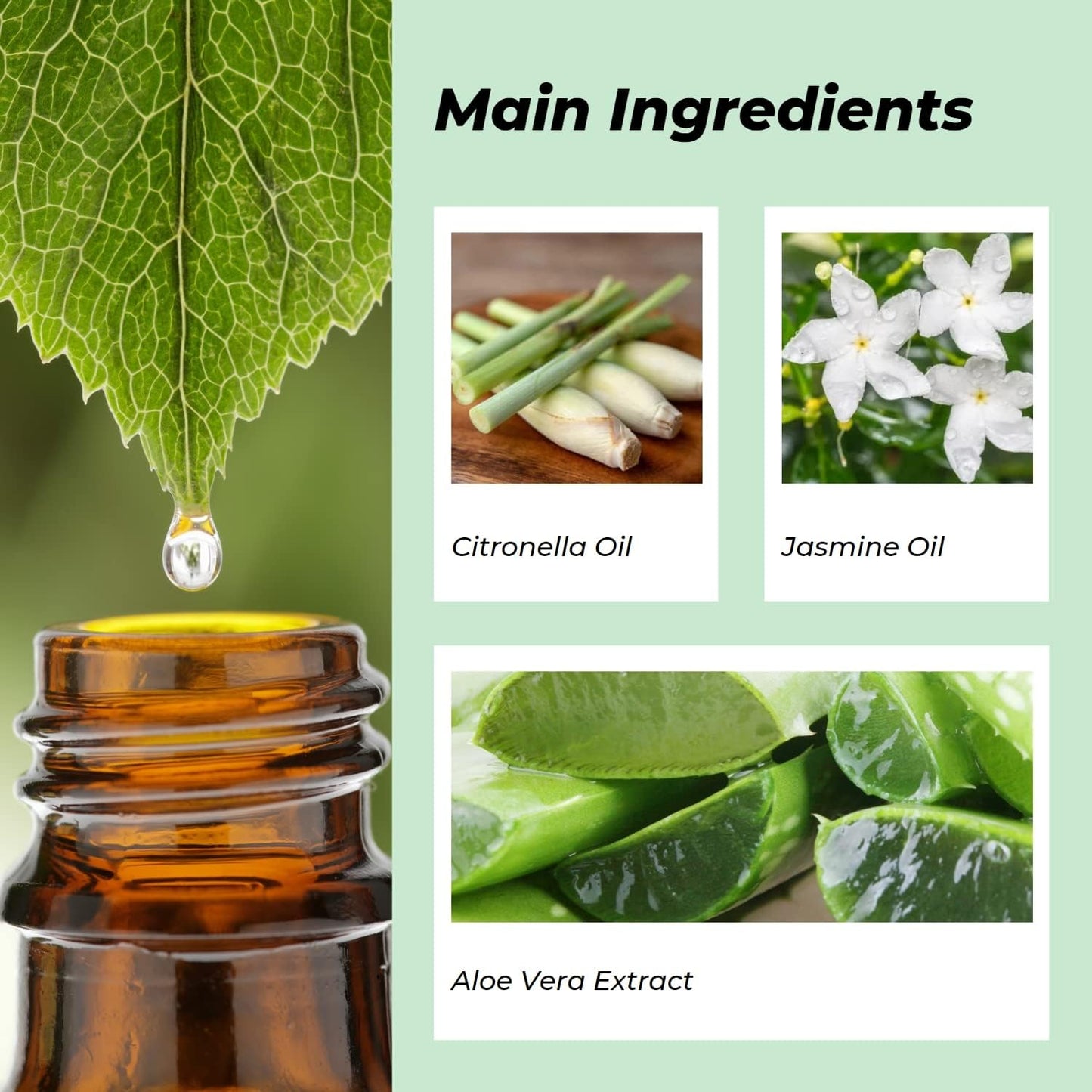 Benatu Jasmine Lemongrass Essential Oil Blend Spray for Body and Hair, Multi-Use Natural Scent Aromatherapy Room Mist for Pillow, Linen, Bedding, Fabric, Car 4 fl oz