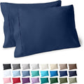 Bare Home Microfiber Pillow Cases - King Size Set of Two - Cooling Pillowcases - Double Brushed - Dark Blue Pillowcases 2 Pack - Easy Care (King Pillowcase Set of 2, Dark Blue)