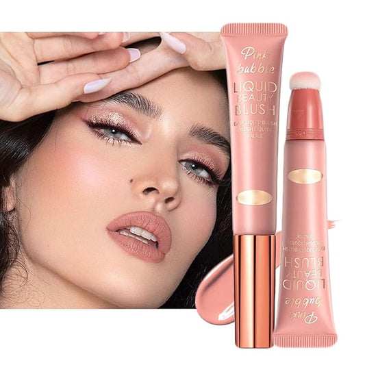 Liquid Blush Makeup Wand, Velvet Cream Blush Stick for Cheeks and Lips, Blush and Highlighter Stick, Easily Blendable, Long-Wearing, Smudge Proof