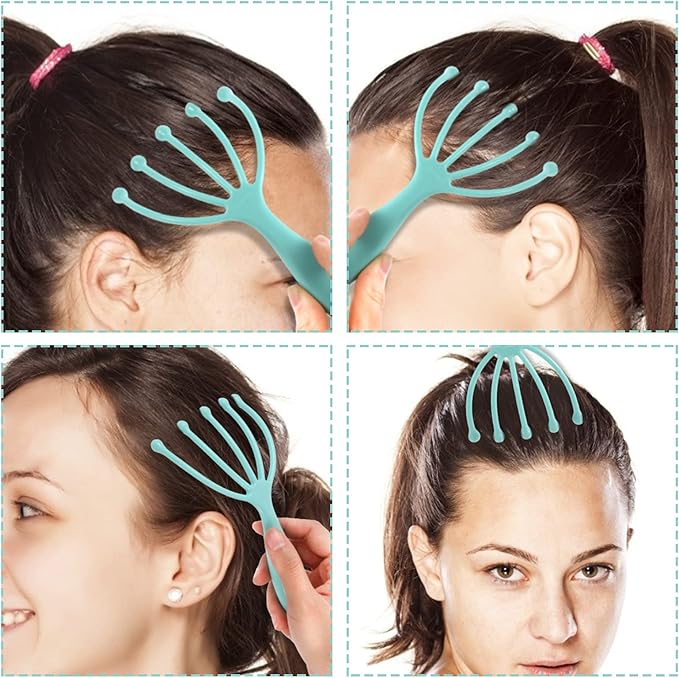 Scalp Massager,Handheld Claw Head Massager for Deep Relaxation & Stress Reduction in The Office Home SPA. Blue and Green(2-Pack)
