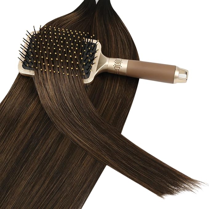 YoungSee U Tip Hair Extensions Darkest Brown Balayage 18IN Utip Hair Extensions Human Hair Ombre Darkest Brown with Medium Browns Fusion Hair Extension K Tips Hair Extension Real Human Hair 50G 50s