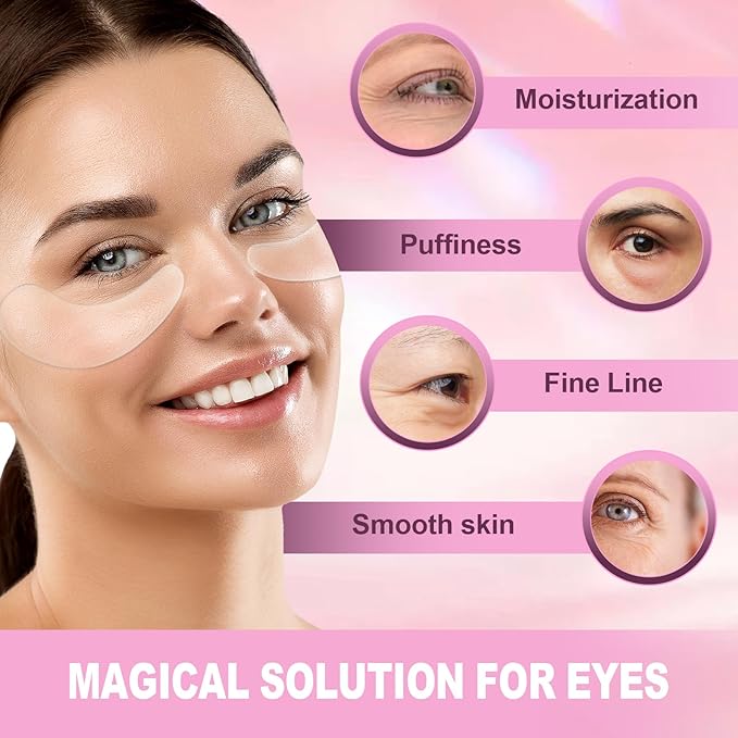 Under Eye Patches 6 PCS Silicone Reusable Eye Patches for Wrinkle, Puffiness Eyes, Dark Circles - Overnight Skin Facial Moisturizing Treatment for All Skin - Hypoallergenic Smile Line Pads