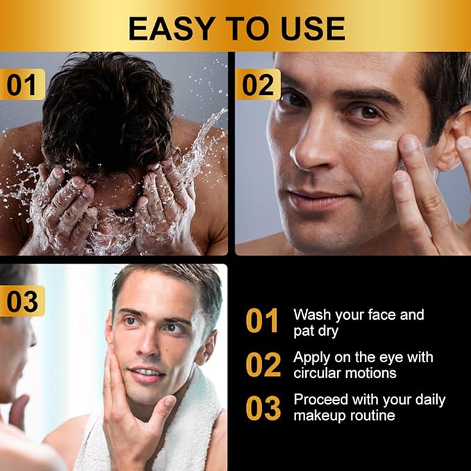 Caffeine Eye Cream for Men Anti Aging, Reduces Dark Circles, Bags, Puffiness Under Eye Cream Face Tightening Eye Lift For All Skin Types 1.7oz