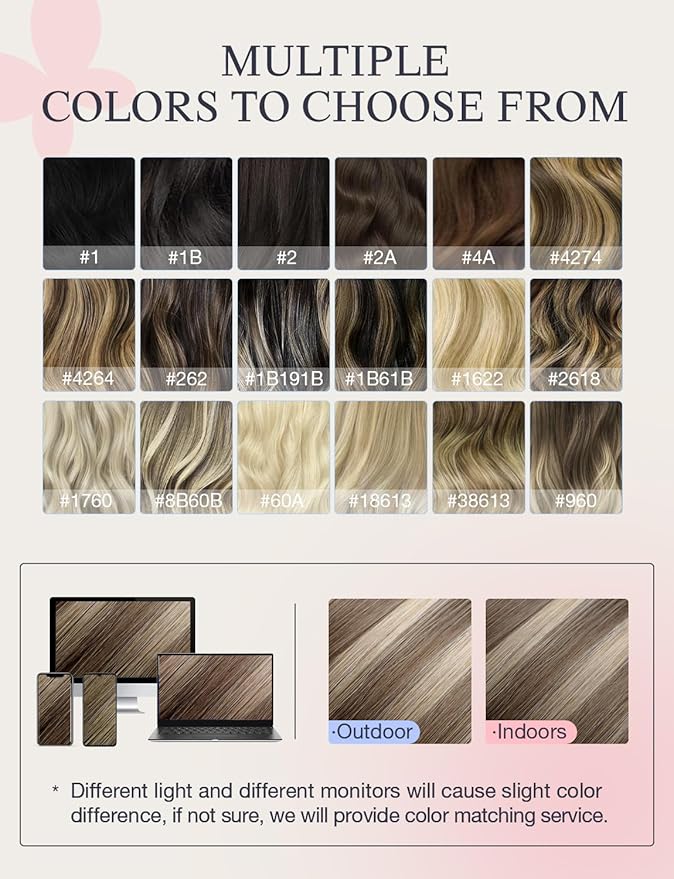 DOORES Invisi Edge Tape in Hair Extensions Human Hair, Chocolate Brown to Honey Blonde 10 Injection Tape-ins with 10 Classic Tape-ins 50g 16 Inch, Virgin Tape in Extensions