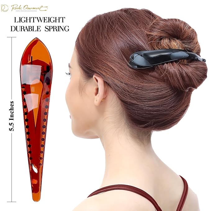 RC ROCHE 6 Pcs Duck Bill Alligator Hair Clips for Women Sectioning Flat Claw Long Thick Hair Inner Teeth Curved Styling Jaw Strong Secure Grip Salon, Large Black, Brown, Clear