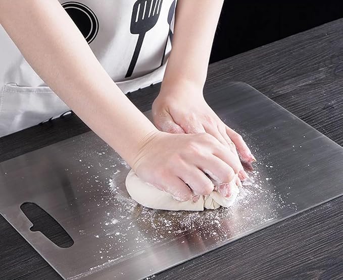 Titanium Cutting Board, New Upgrade Pure Titanium Cutting Boards for Kitchen,Food Grade 316 Stainless Steel Cutting Board，Double sided Dishwasher Safe 18.1 * 11.8inch