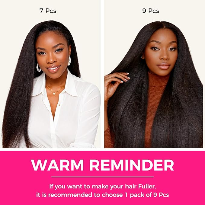 Lashey Seamless Clip in Hair Extensions Human Hair 130g 9pcs #2 Dark Brown 16 Inch Kinky Straight Clip in Hair Extensions Real Human Hair with Flat PU Invisi Edge Full Pack