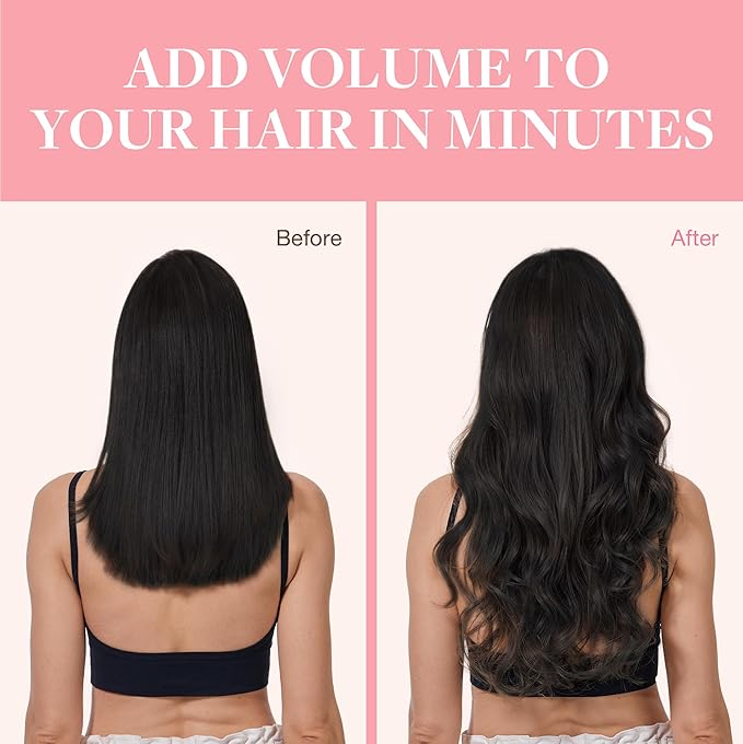 GOO GOO Clip in Hair Extensions Real Human Hair, Remy Human Hair Extensions Clip ins for Women, Natural Human Hair, 14inch 120g 7Pcs, 1B Natural black