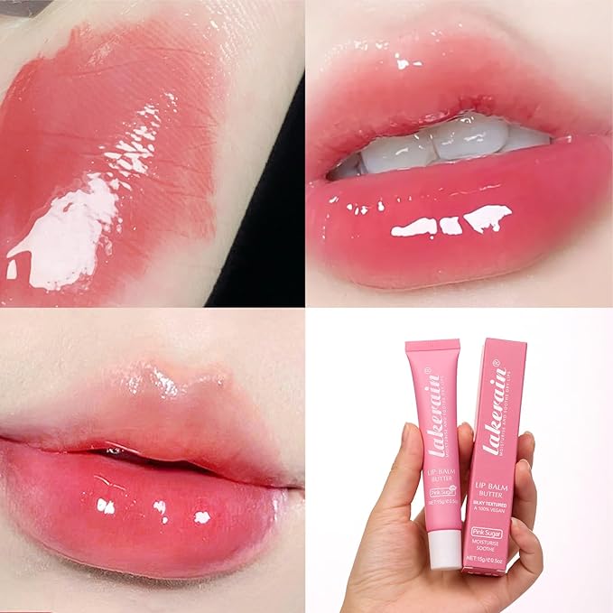 Moisturizing Lip Balm Butter for Dry Cracked Lips,Day/Night Hydrating Lip Mask, Ultra-Nourishing Lip Care Moisturizer for Soft, Smooth and Supple Lips (Pink Sugar)