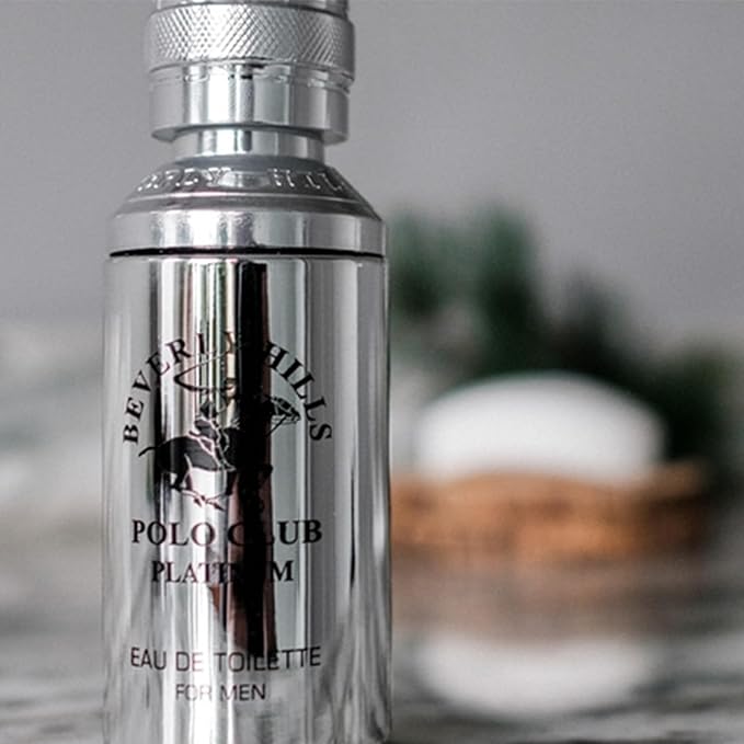 Beverly Hills Polo Club Cologne for Men Bonus Pack Designer Eau De Toilettes 3.4oz + 0.5oz 2 count (Platinum)