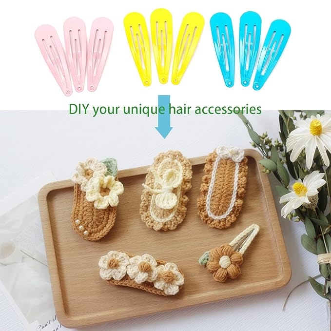 120 Pack Colorful Metal Snap Hair Clips, 2 Inch Barrettes in 40 Assorted Candy Colors, Non-Slip Hair Accessories for Kids Teens Women