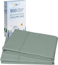California Design Den King Size Pillow Cases Set of 2 - Luxuriously Soft and Thick 800 Thread Count, Smooth Sateen, Natural 100% Cotton Pillow Cases King, Durable - Sage Green