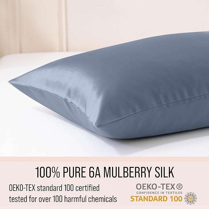 Bella Coterie Luxury Silk Pillowcase for Hair and Skin | 30 Momme | 100% Pure 6A Mulberry Silk | Super Soft | Perfectly Plush [Queen, Cobalt]