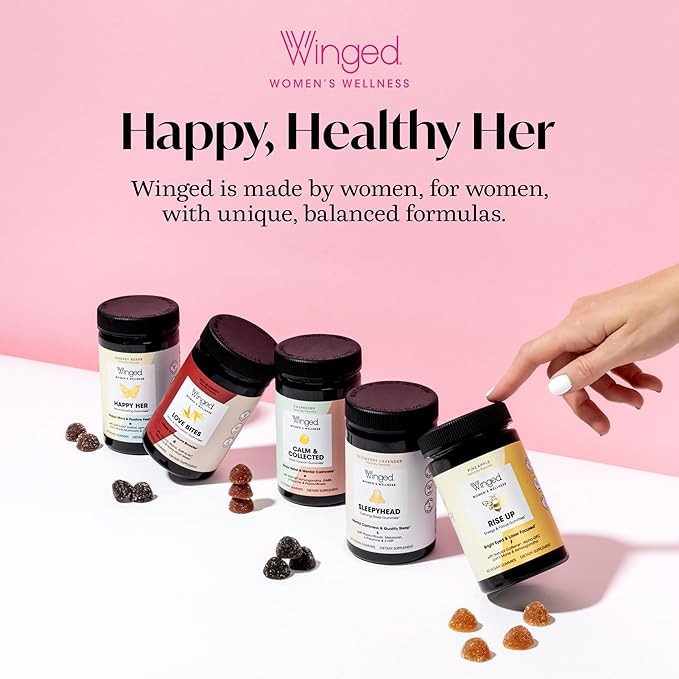 Winged Wellness Glow Up, Collagen Powder for Women - Hair, Skin & Nails Beauty Supplement with Grass-Fed Hydrolyzed Collagen Peptides Adaptogens, Vitamin C & Biotin – 3-Pack, Unflavored