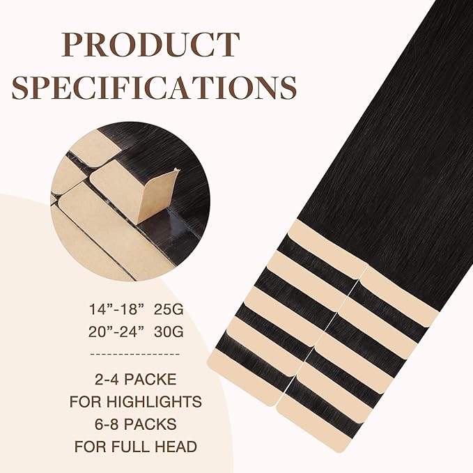 GOO GOO Tape in Hair Extensions Human Hair, 2 Dark Brown, 24inch 30g 10pcs, Skin Weft Seamless Invisible, Silky Straight with Thick Ends, Remy Human Hair