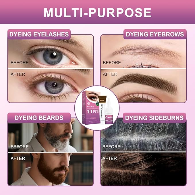 Eyelash & Eyebrow Color Kit, Professional Instant Lash & Brow Color Kit with Natural Results, Easy to Use, Eye Brow & Eye Lash Coloring Set DIY Hair Coloring for Salon Home Use 7ml (Coffee/Dark Brown)