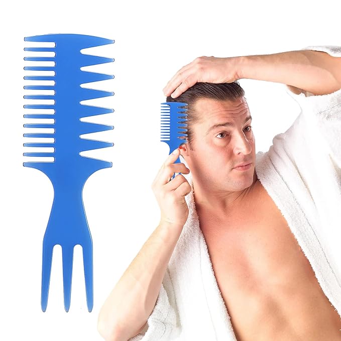 Tbestmax 6 Pcs Hair Comb Styling Set Tail Combs Afro Pick Pik Brushes African American Hair Brush Barber Blue