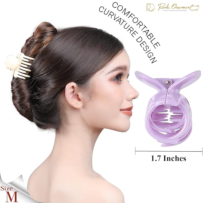 RC ROCHE 6 Pcs Double Claw Hair Clip Tooth Claw Clip Grip Tooth Jaw Clamps Thin Fine Hair Strong Hold No Slip Undo Clutchers for Women, Small Pastel