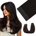 Youngsmile Injection Tape in Hair Extensions Human Hair, #2 Dark Brown Invisi Edge Tape ins, 20pcs 45g, 20 Inch Injected Tape in Extensions Straight Human Hair Remy Seamless Tape ins (#2,20'')