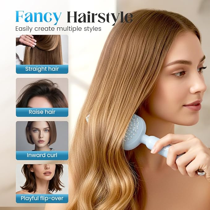 Retractable Cushion Massage Comb, 2026 New Self Cleaning Hair Brush, Anti Static Self Cleaning Hair Brush for Women Men (White#2Pcs)
