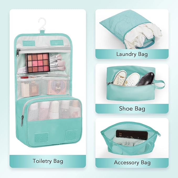 10 Set Compression Packing Cubes for Travel Essentials,Compressible Expandable Packing Cubes for Suitcase,OlarHike Luggage Organizer Bags for Travel,Handy Helper for Organizing Clothes(Cyan)