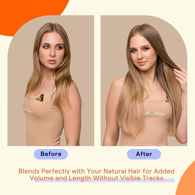 Full Shine Ombre Tape in Hair Extensions Human Hair Color 3 Dark Brown to 8 Ash Brown and 22 Blonde Hair Extensions Tape in Human Hair Ombre 24 Inch Add Length Soft Seamless Extensions 20PCS 50g