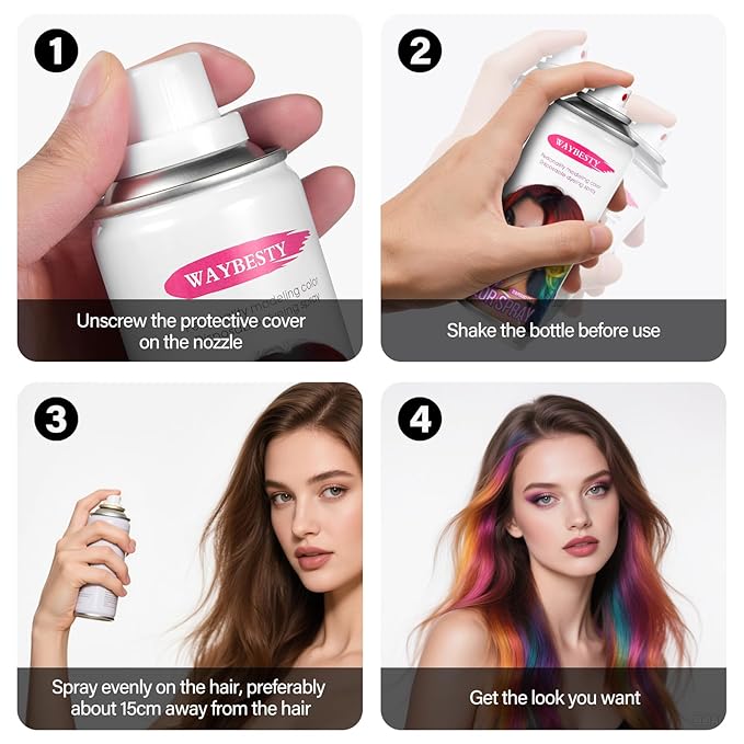 Temporary Hair Color For Kids Women Men, Washable Hair Dye Spray One-Day Hair Color Wax For Cosplay Party DIY, Christmas Party, Halloween Crazy Hair Day (Powder Blue, 4.06 oz)