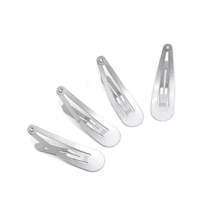 Dofash 12PCS Snap Hair Clips For Women-Non Slip & Metal Hair Barrettes, 5cm 2'' Small Clips For Thin & Fine Hair, Silver Grey