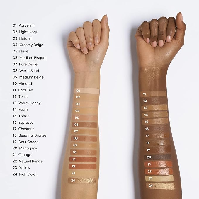 Ruby Kisses HD Concealer & Foundation Flawless Full Cover Brush Face Makeup (Highlighter & Bronze Rich Gold)