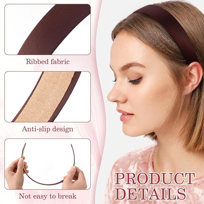 6 Pcs 1 Inch Thick Headbands for Women, Fashion Wide Headbands for Women, Trendy Elastic Cute Headband, Fall Head Bands for Women's Hair (6 Colors)