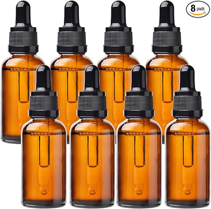30ml Precision Dropping Bottles - Ideal for Essential Oils, Perfume Making, and DIY Projects. Safe, Durable, Eco-Friendly, and Perfect for Home or Lab Use Dropping Bottles(8pieces)